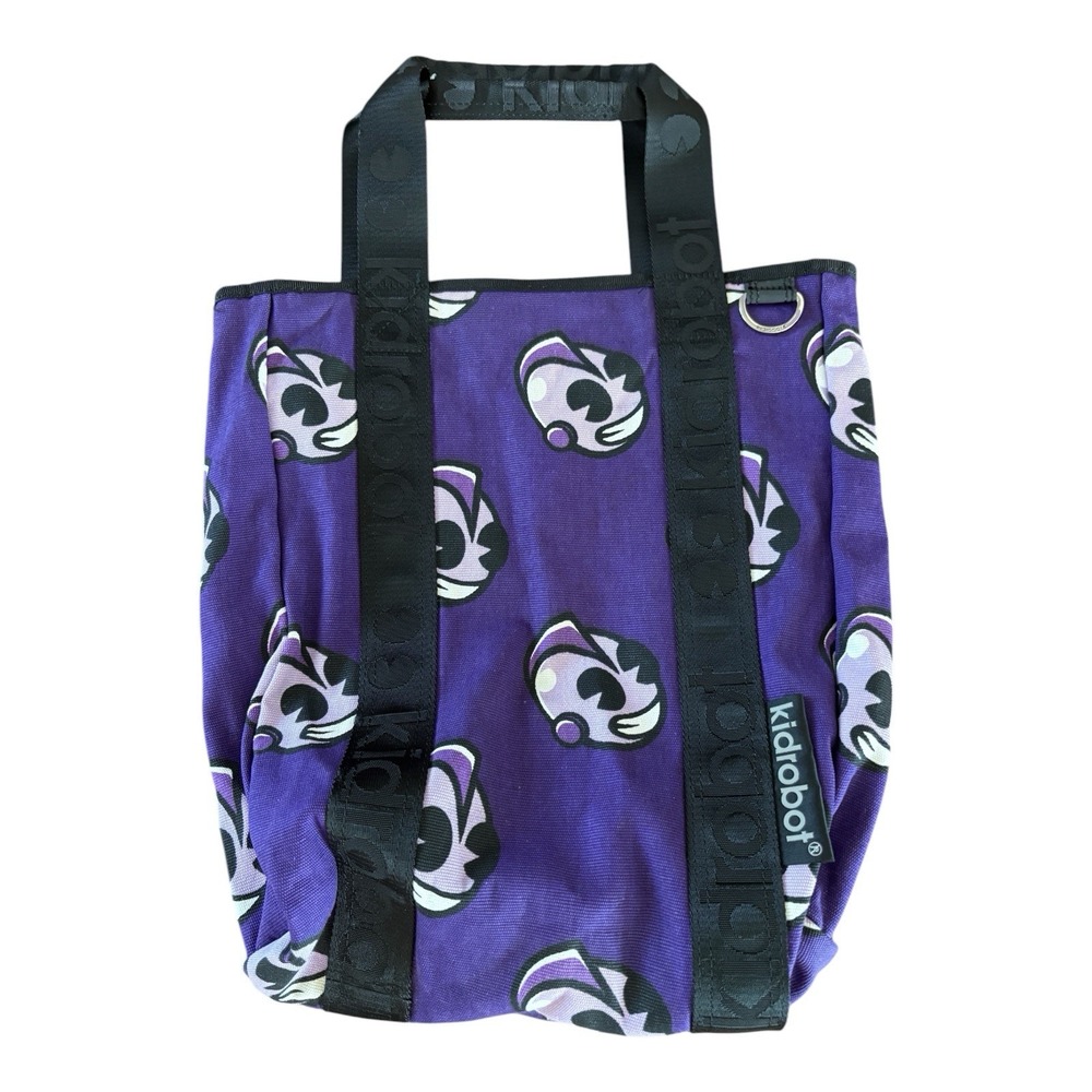 KidRobot Canvas Collection Purse  Purple Bag Y2K Streetware Rare 13.5" X 14.5"‎